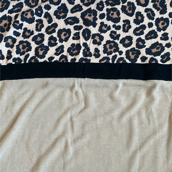 Tickled Teal Womens Animal Print Crew Neck Casual Shirt-Tan-Size Large-GUC - Picture 6 of 7